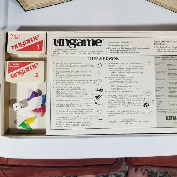 Vintage THE UNGAME 1984 Family Board Game 2-6 Players 100% Complete - Picture 4 of 9